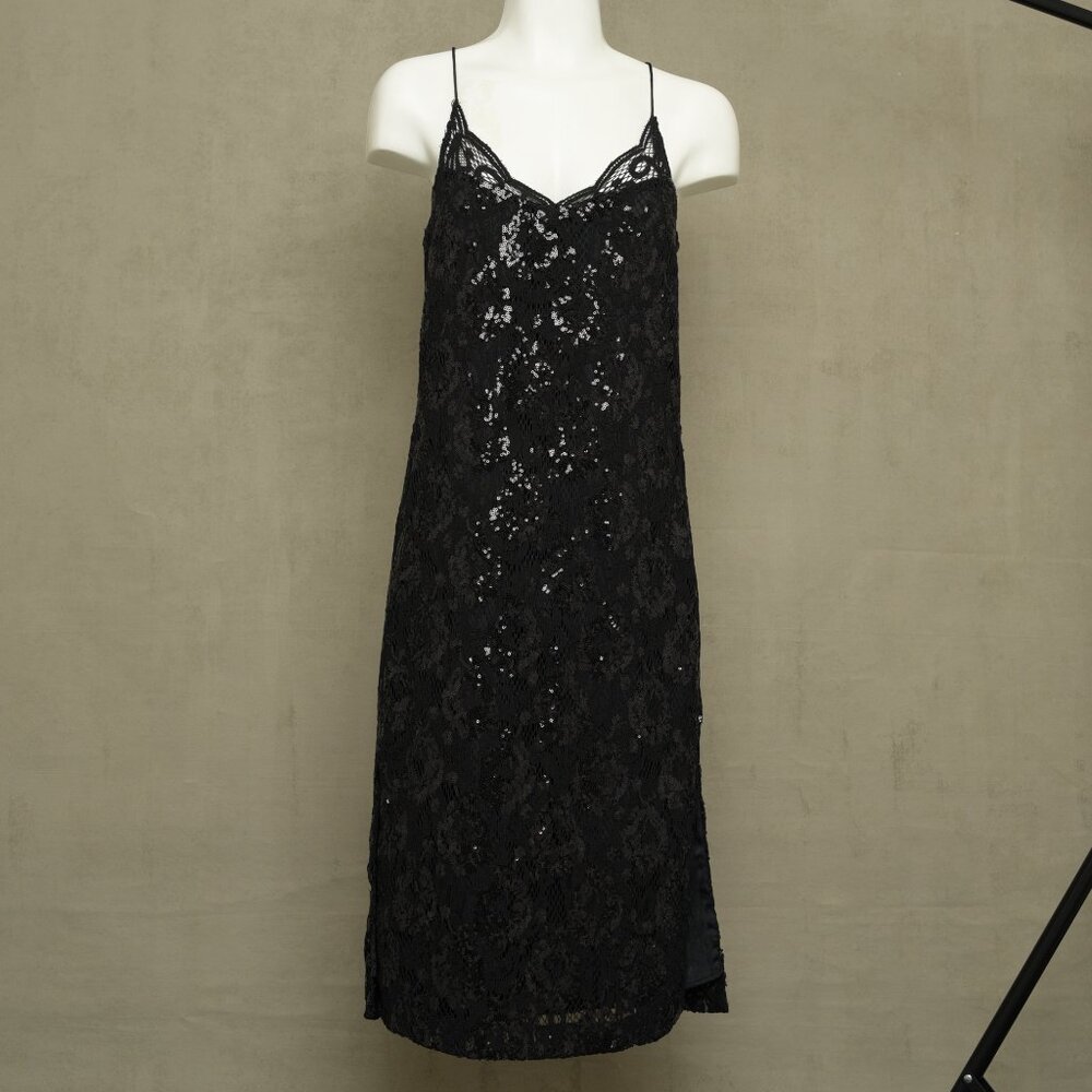 H&M Cocktail Dress, Size 4, Black Lace with Sequins